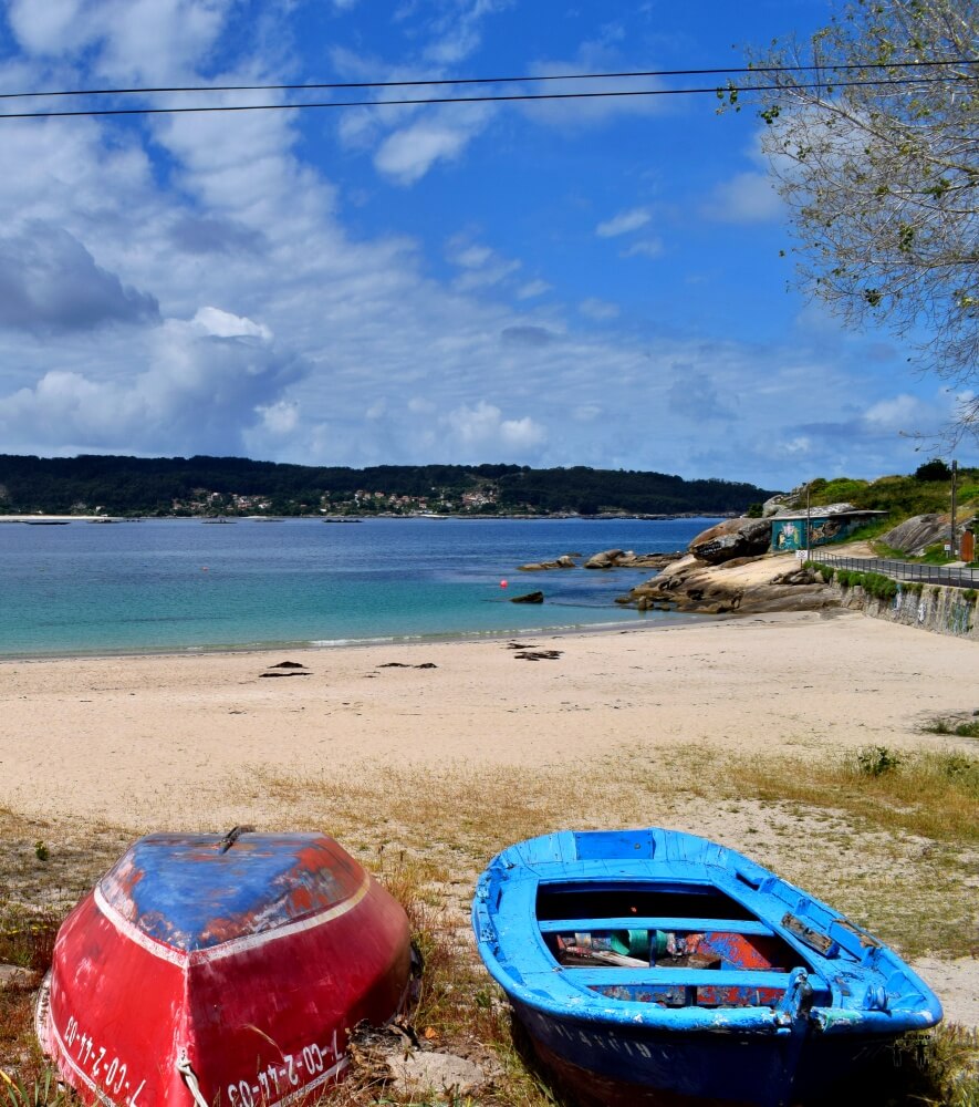 Playa do Morroza con Cíes al fondo