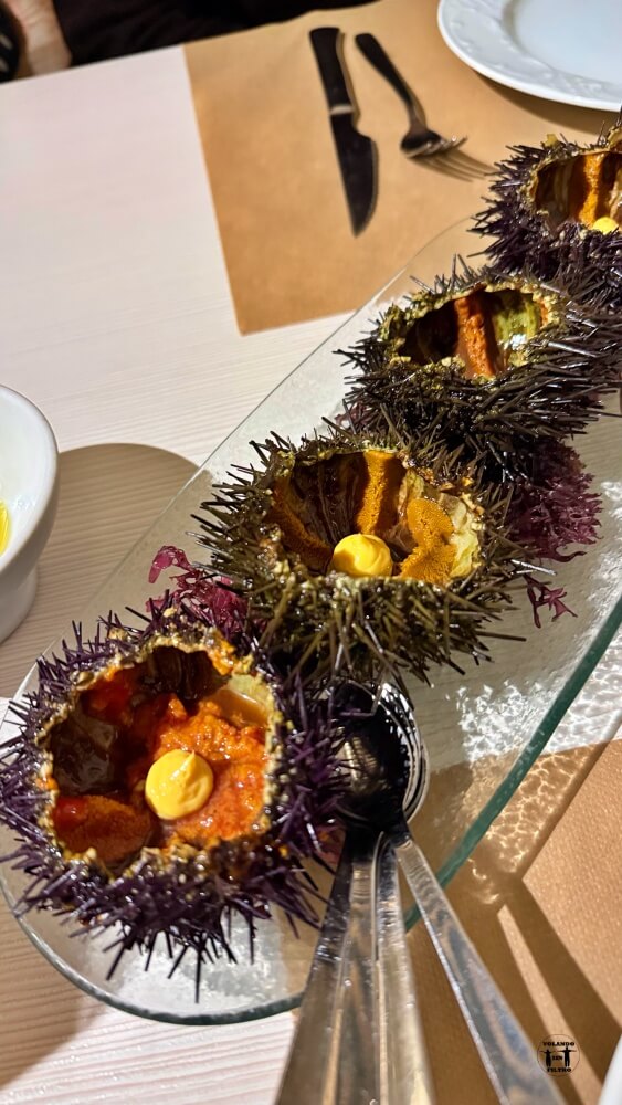 Erizos con holandesa cítrica